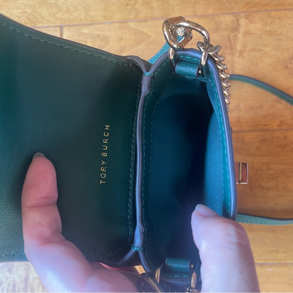 Tory Burch Kira phone crossbody shoulder bag mini wallet on chain leather - Picture 12 of 14